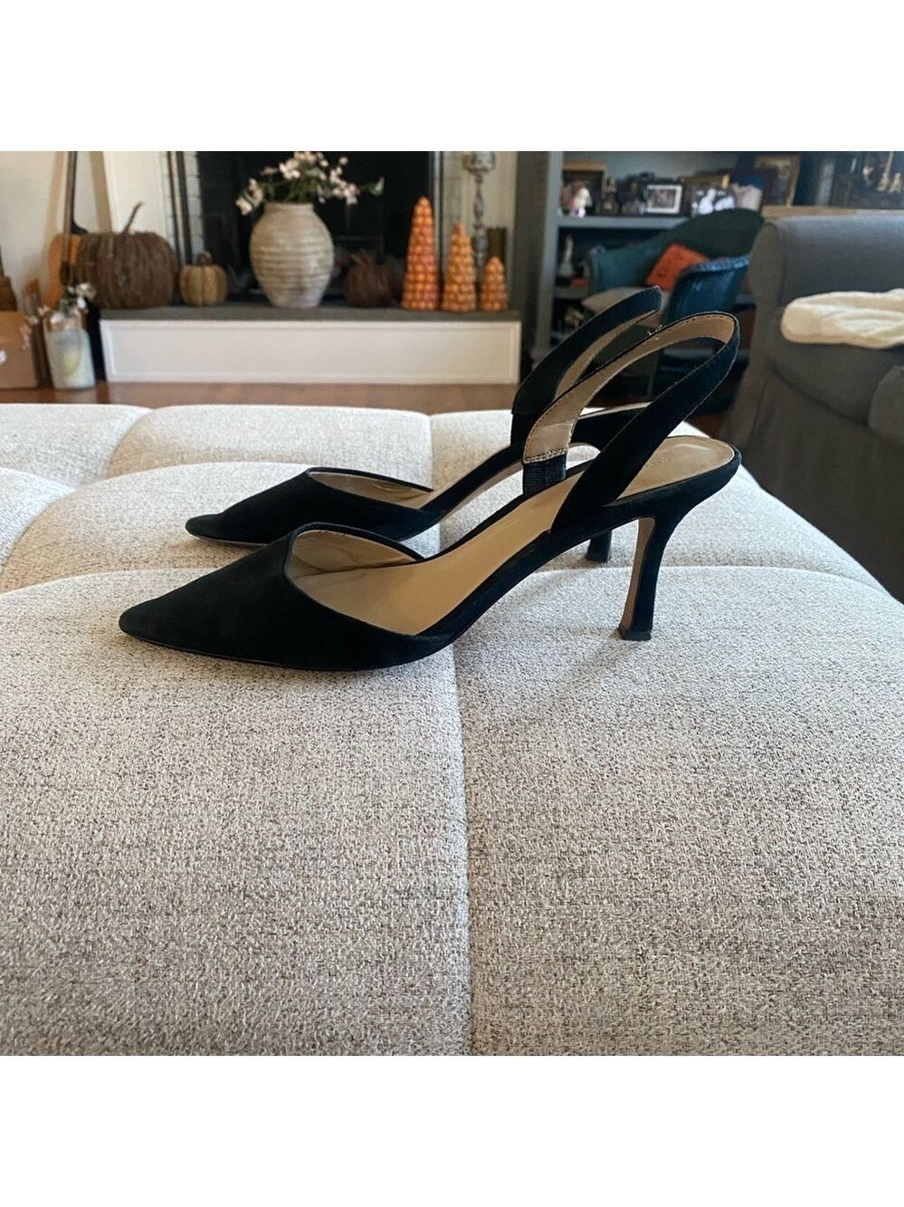 Ann Taylor Kerry Suede Slingback Pumps – Size 7 – Pointed Toe Heels - Picture 2 of 8